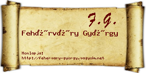 Fehérváry György névjegykártya