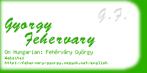 gyorgy fehervary business card